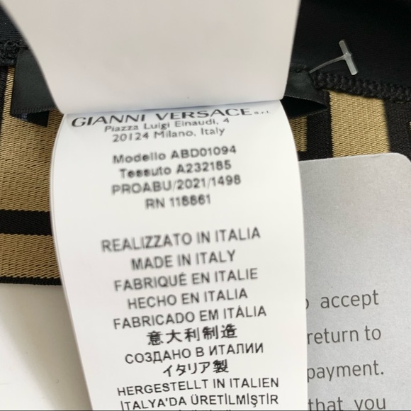 Versace Bralette Greca Border Stretch Cotton Bra Black and Gold 38 NWT - Picture 8 of 11